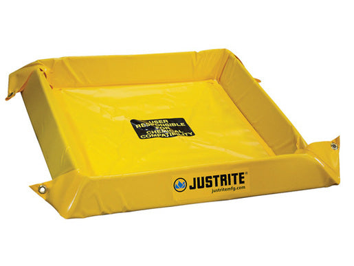 Justrite 4' X 4' X 4" Yellow PVC Coated Fabric Maintenance Spill Berm - JTR28406-eSafety Supplies, Inc