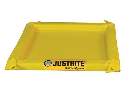 Justrite 4' X 4' X 2" Yellow PVC Coated Fabric Maintenance Spill Berm - JTR28418-eSafety Supplies, Inc