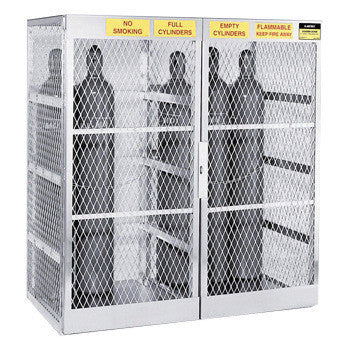 Justrite 60" X 65" X 32" Aluminum Vertical 20 Cylinder Storage Locker With Manual Close Doors-eSafety Supplies, Inc