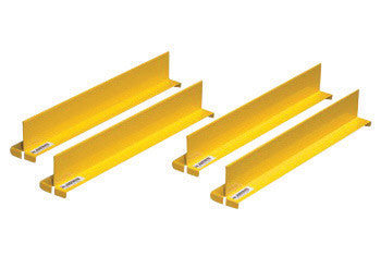 Justrite 14 5/32" X 2" X 2 1/64" Yellow Steel 4-Piece Shelf Divider