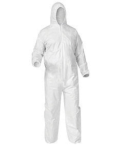 Kimberly-Clark Professional* X-Large White KLEENGUARD* A35 Microporous Film Laminate Disposable Liquid And Particle Protection Hooded Coveralls With Front Zipper Closure-eSafety Supplies, Inc