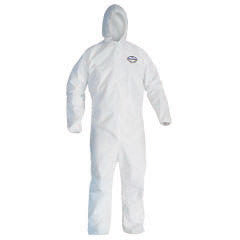 Kimberly-Clark Professional* X-Large White KLEENGUARD* A40 Microporous Film Laminate Disposable Breathable Liquid And Particle Protection Coveralls With Front Zipper Closure, Attached Hood,-eSafety Supplies, Inc
