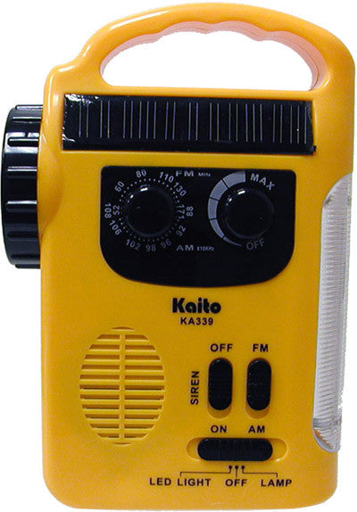 Kaito- KA339 Solar & Crank AM/FM Emergency Radio with LED Lantern & Flashlight-eSafety Supplies, Inc