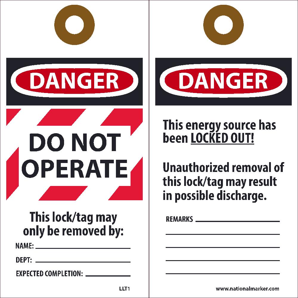 Danger Do Not Operate This Lock/Tag May Only Be Removed By Tag - Pack of 25-eSafety Supplies, Inc