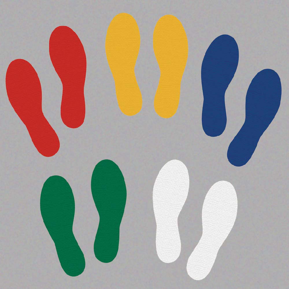 Footprints,, Yellow - Pack of 25-eSafety Supplies, Inc