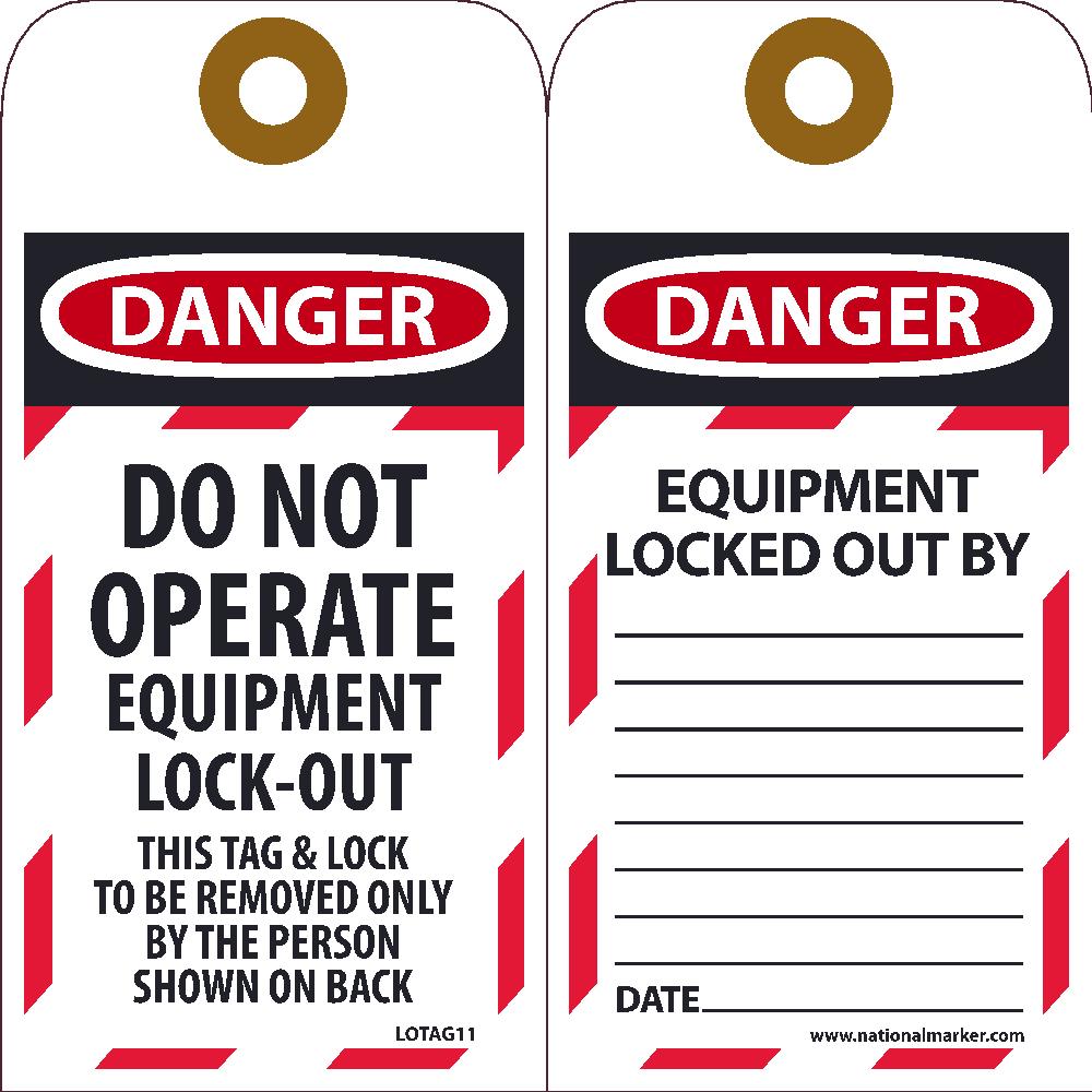 Danger Do Not Operate Equipment Lock-Out Tag - 10 Pack-eSafety Supplies, Inc