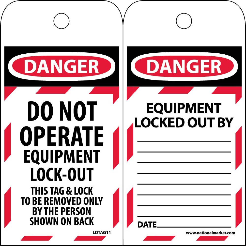 Danger Do Not Operate Equipment Tag-eSafety Supplies, Inc