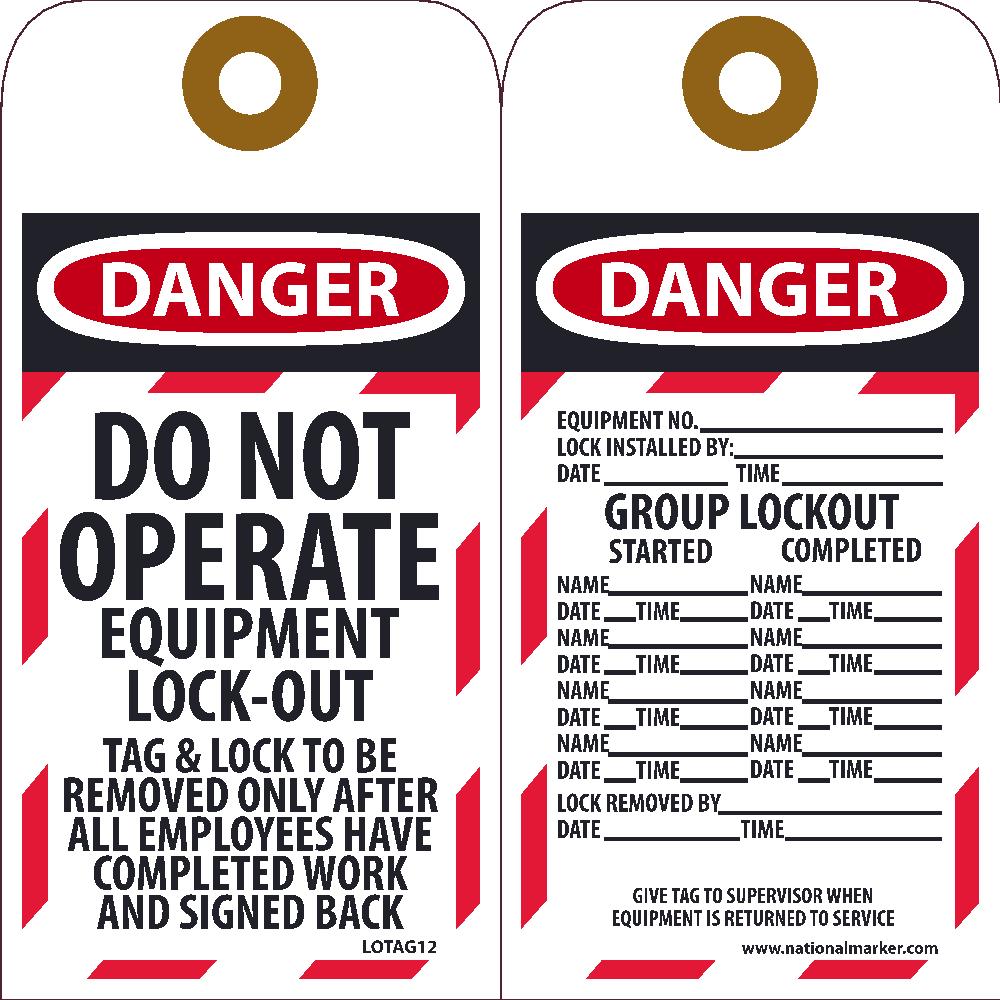 Danger Do Not Operate Equipment Lock-Out Tag - 10 Pack-eSafety Supplies, Inc