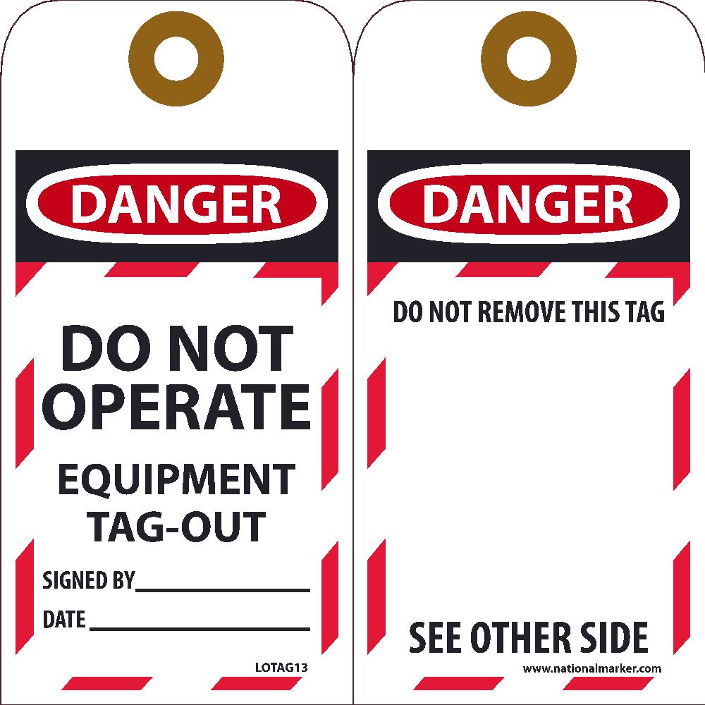 Danger Do Not Operate Equipment Tag-Out Tag - 10 Pack-eSafety Supplies, Inc