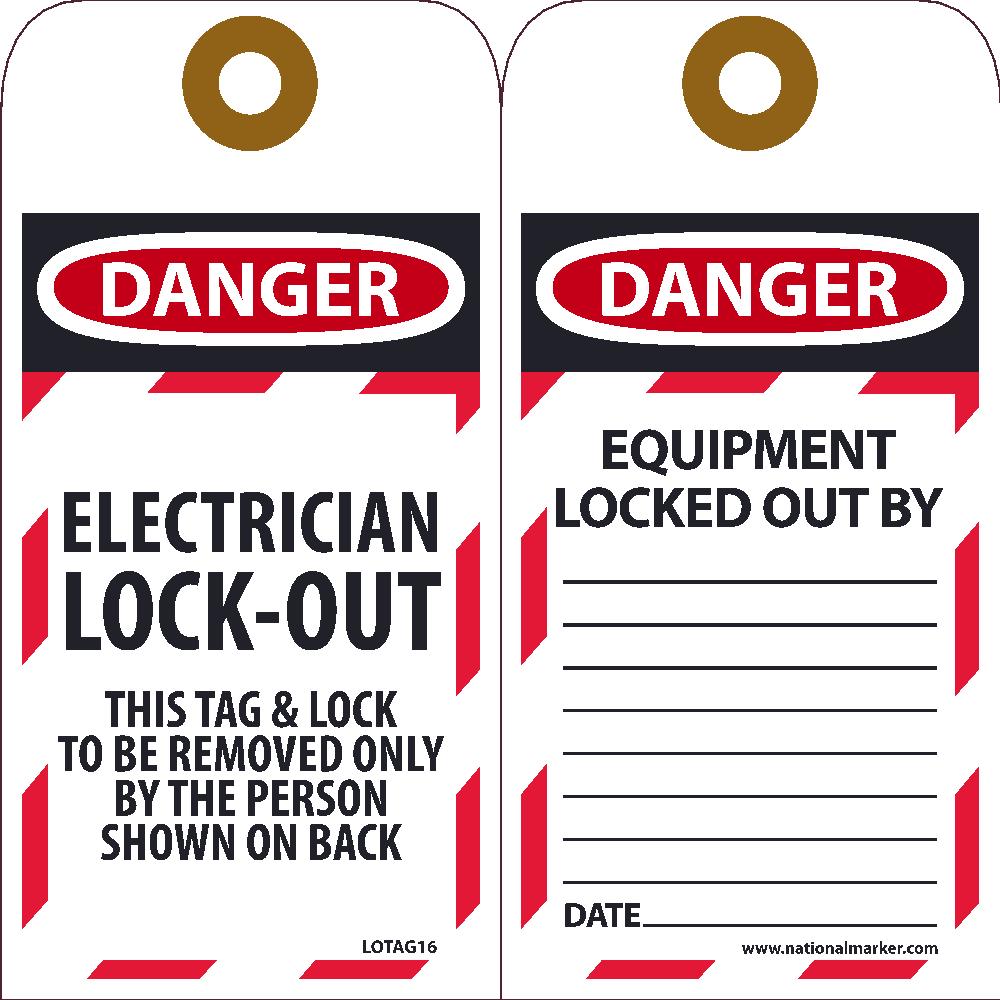Danger Electrician Lock-Out Tag - 10 Pack-eSafety Supplies, Inc