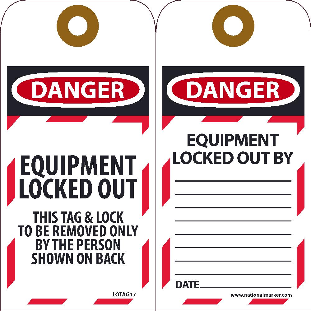 Danger Equipment Locked Out Tag - 10 Pack-eSafety Supplies, Inc