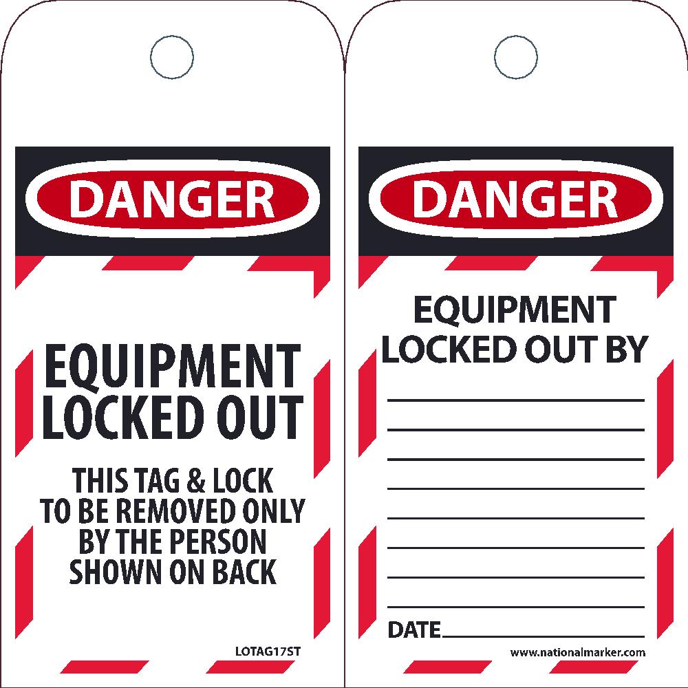 Danger Equipment Locked Out Tag - Pack of 25-eSafety Supplies, Inc