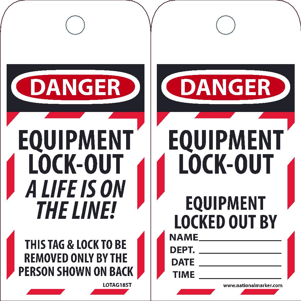 Danger Equipment Lock Out A Life Is On Tag - Pack of 25-eSafety Supplies, Inc
