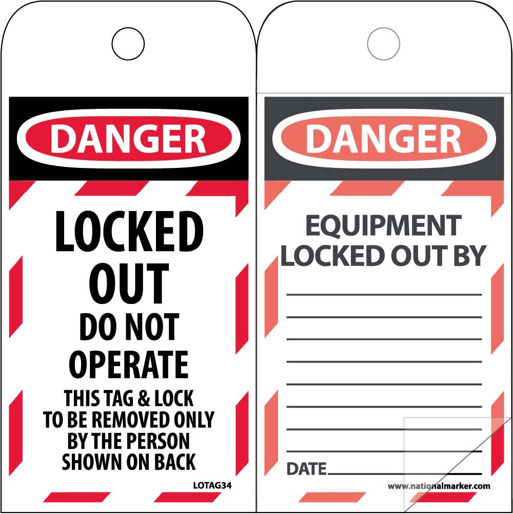 Danger Locked Out Do Not Operate Tag-eSafety Supplies, Inc