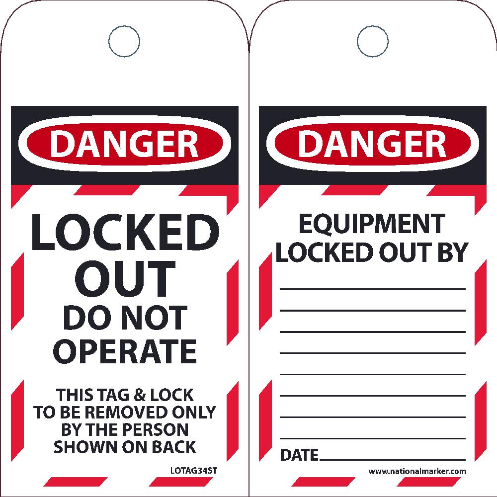 Danger Locked Out Do Not Operate Tag - Pack of 25-eSafety Supplies, Inc