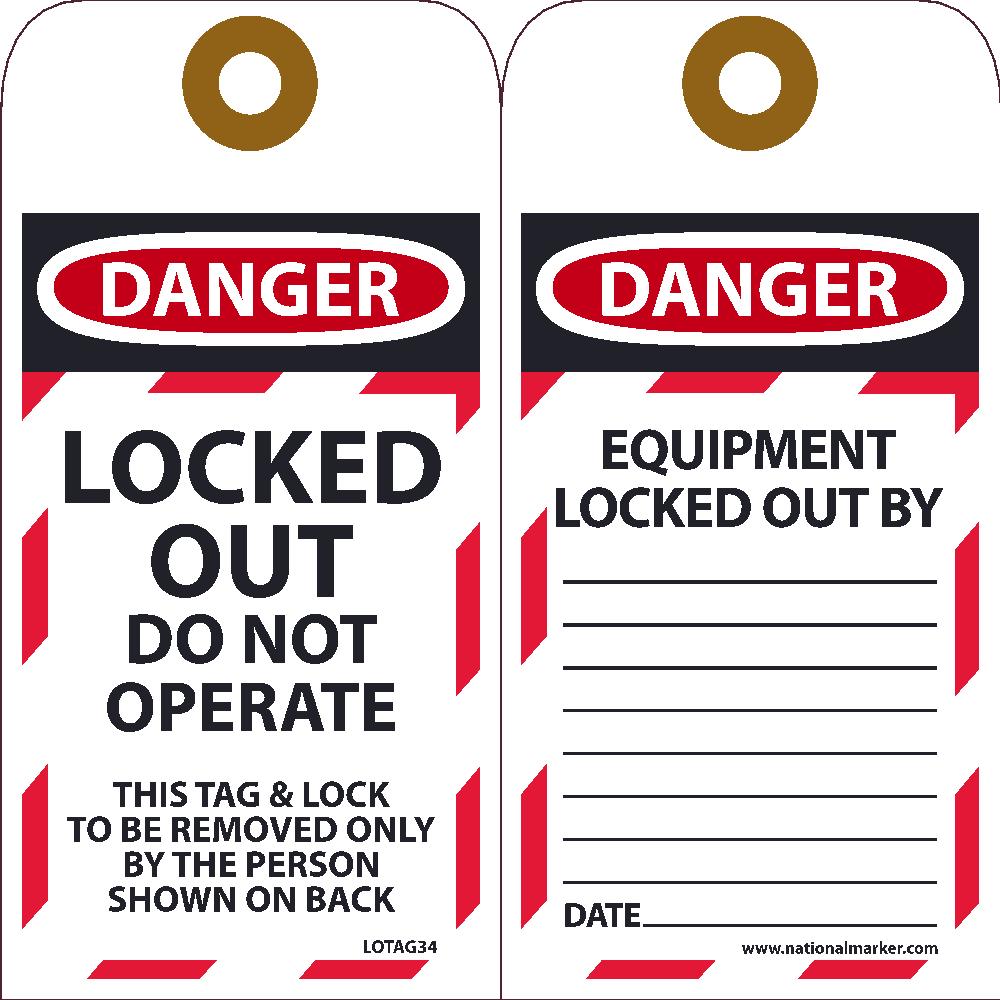 Danger Locked Out Do Not Operate This Tag - 10 Pack-eSafety Supplies, Inc