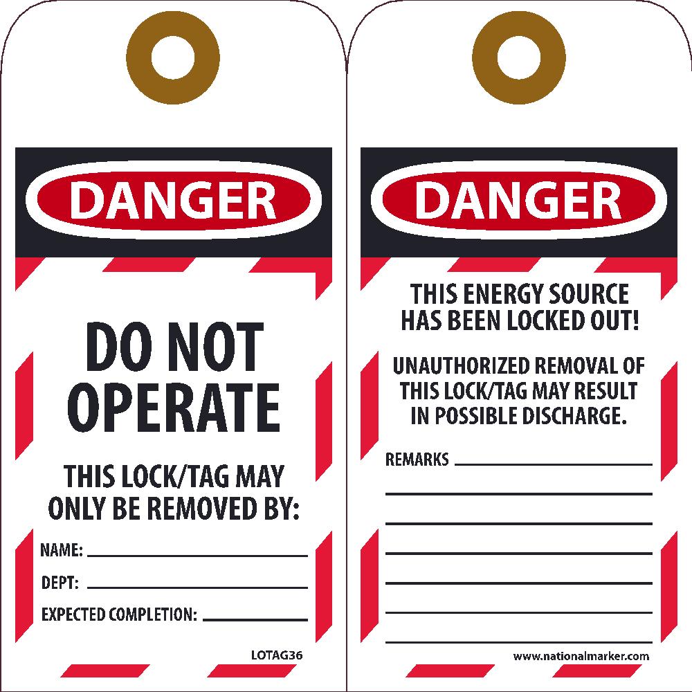Danger Do Not Operate Tag - Pack of 25-eSafety Supplies, Inc