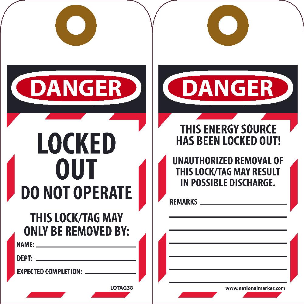 Danger Locked Out Do Not Operate This Tag - Pack of 25-eSafety Supplies, Inc