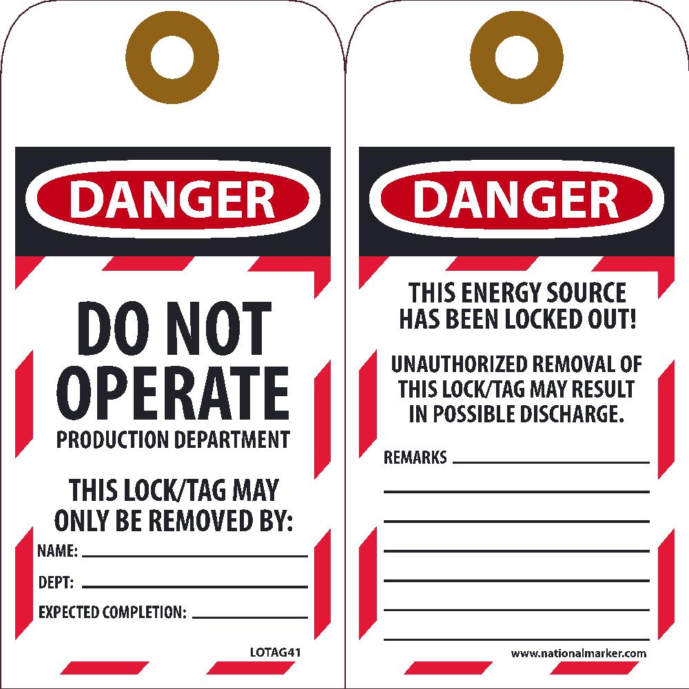 Danger Do Not Operate Tag - 10 Pack-eSafety Supplies, Inc