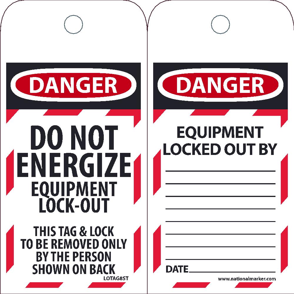 Danger Do Not Energize Equipment Lock-Out Tag - Pack of 25-eSafety Supplies, Inc