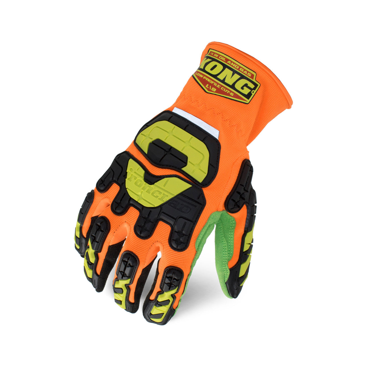 Ironclad KONG® LPI Open Cuff A4 IVE™ Glove Orange/Green-eSafety Supplies, Inc
