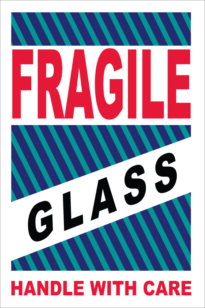 Fragile Glass Handle With Care Label - Roll-eSafety Supplies, Inc