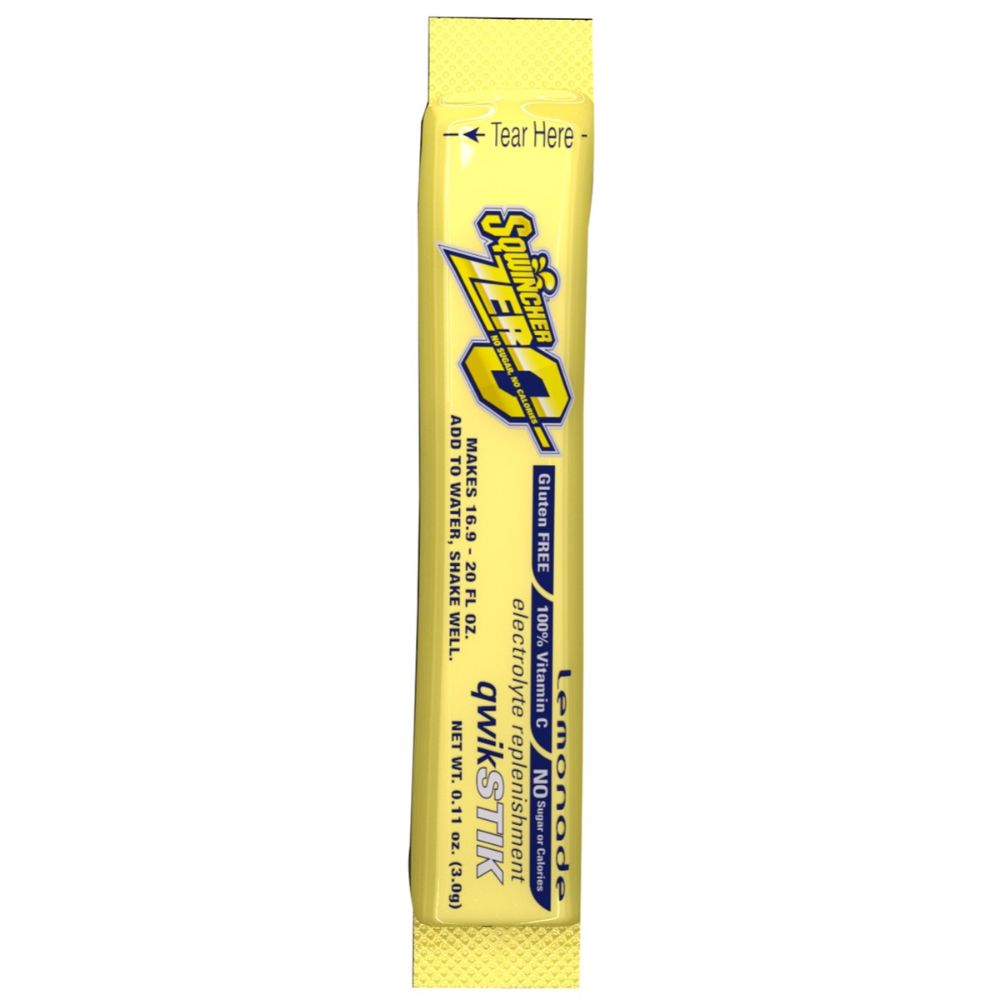 Sqwincher .11 Ounce Qwik Stik ZERO Powder Concentrate Packet Electrolyte Drink-eSafety Supplies, Inc
