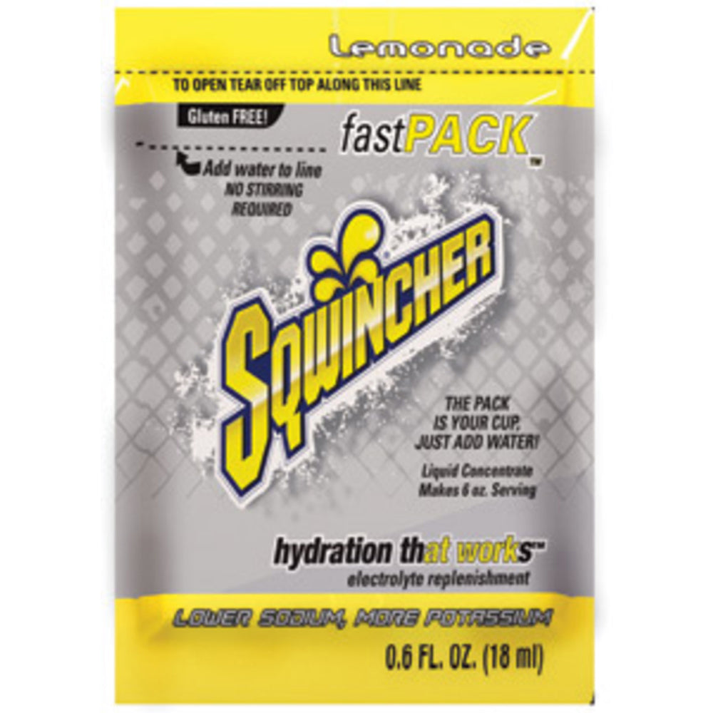 Sqwincher .6 Ounce Fast Pack Liquid Concentrate Pouch Electrolyte Drink (1 Box Electrolyte Drink Pouch - Pack)-eSafety Supplies, Inc