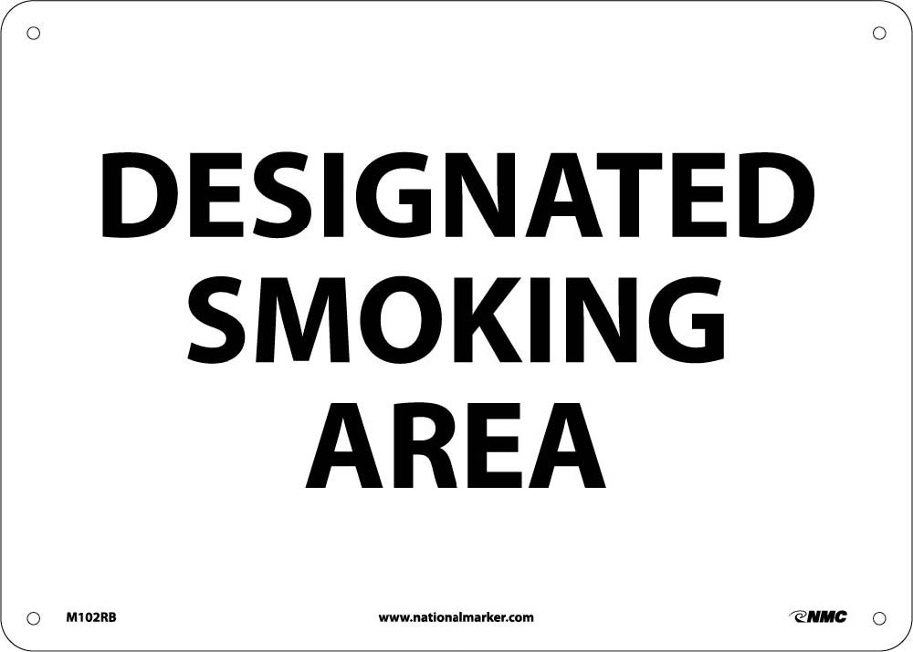 Designated Smoking Area Sign-eSafety Supplies, Inc