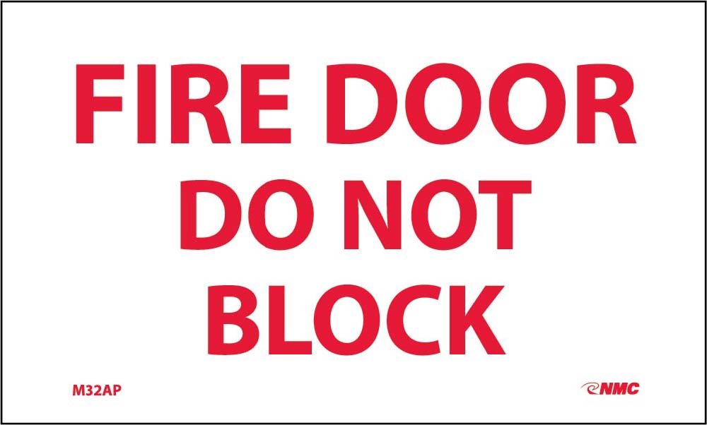 Fire Door Do Not Block Sign - 5 Pack-eSafety Supplies, Inc