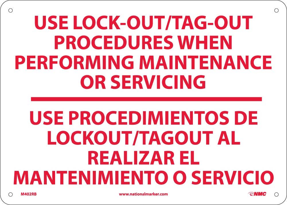 Use Lock-Out/Tag-Out Procedures Sign - Bilingual-eSafety Supplies, Inc