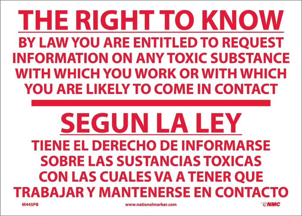 Right To Know Sign-eSafety Supplies, Inc