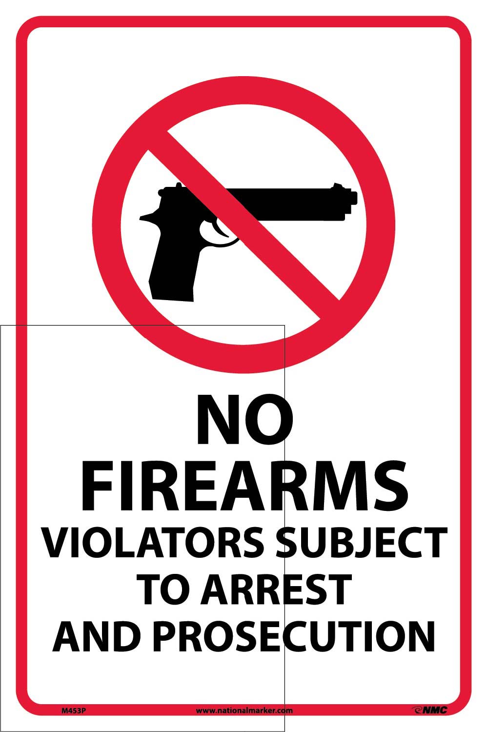 No Firearms Allowed Sign-eSafety Supplies, Inc
