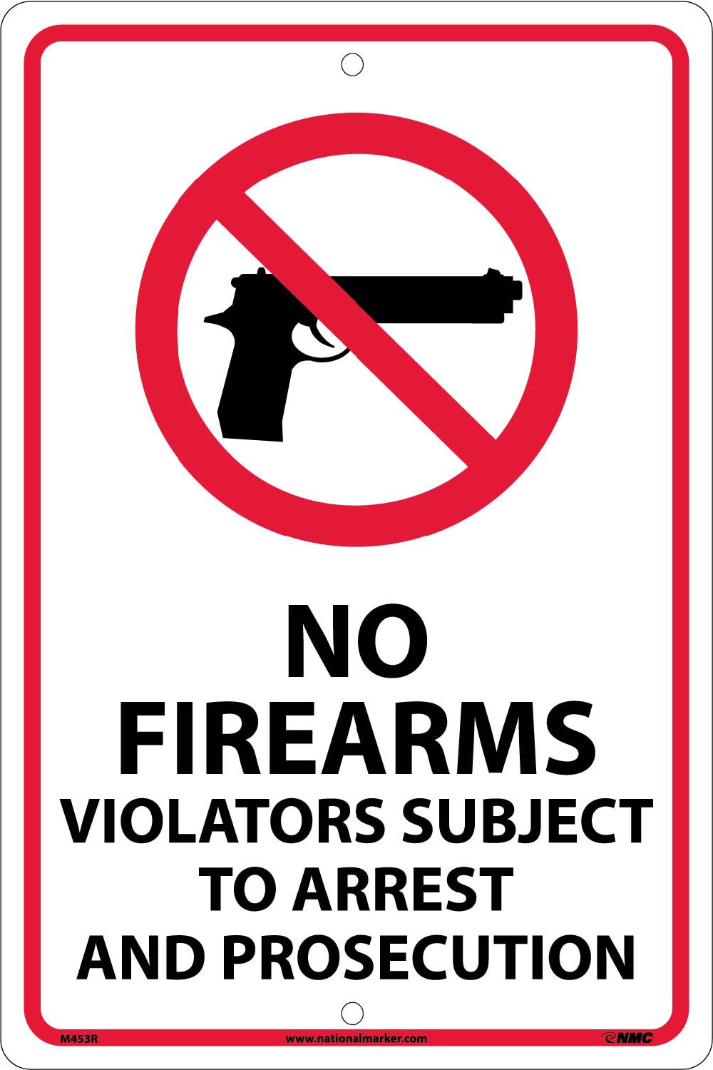 No Firearms Allowed Sign-eSafety Supplies, Inc