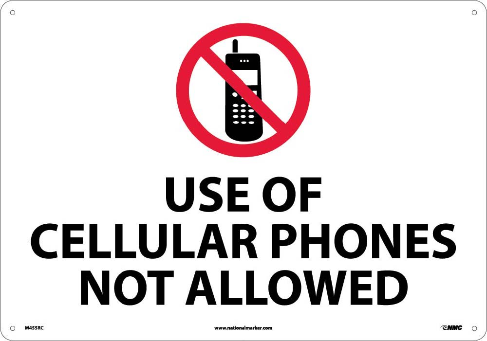 Use Of Cellular Phones Not Allowed Sign-eSafety Supplies, Inc