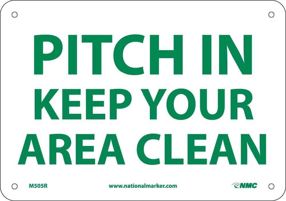 Pitch In Keep Your Area Clean Sign-eSafety Supplies, Inc