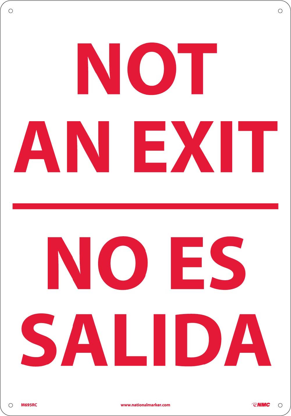 Not An Exit Bilingual Sign-eSafety Supplies, Inc