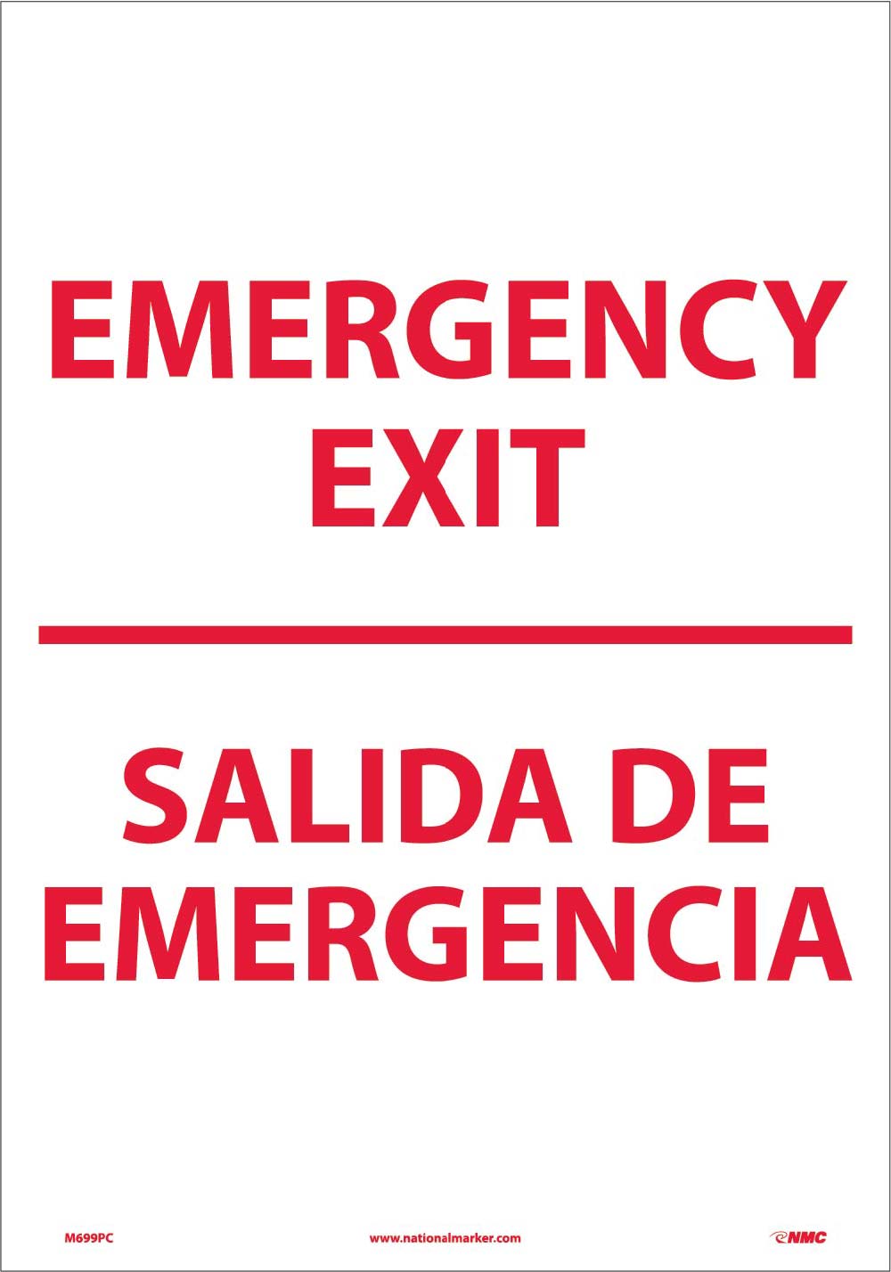 Emergency Exit Sign - Bilingual-eSafety Supplies, Inc