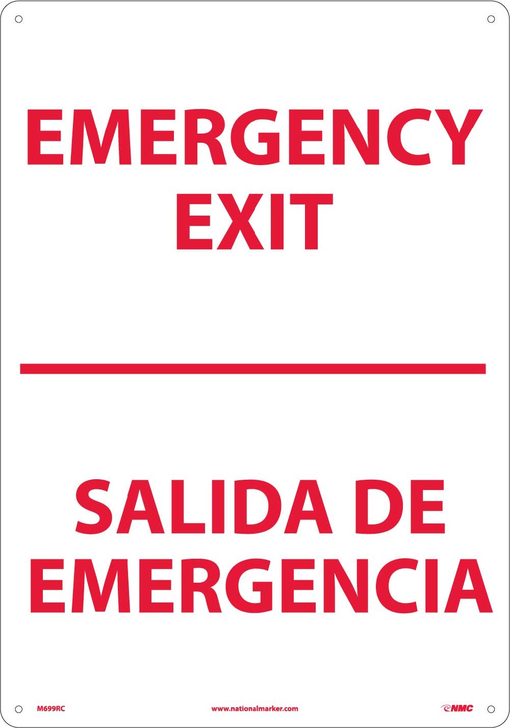 Emergency Exit Sign - Bilingual-eSafety Supplies, Inc