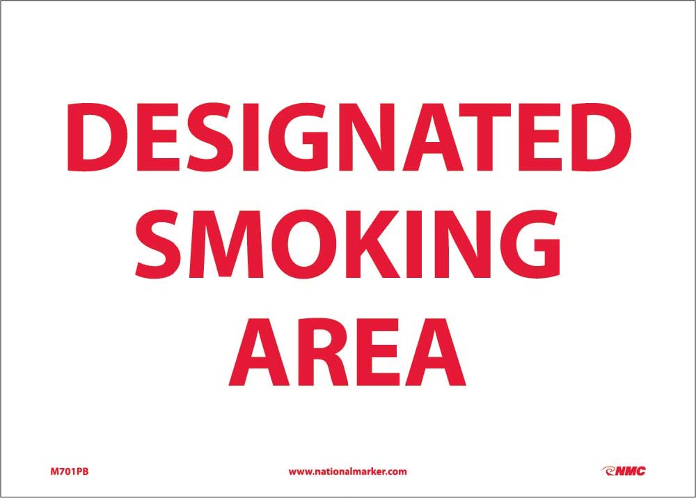 Designated Smoking Area Sign-eSafety Supplies, Inc