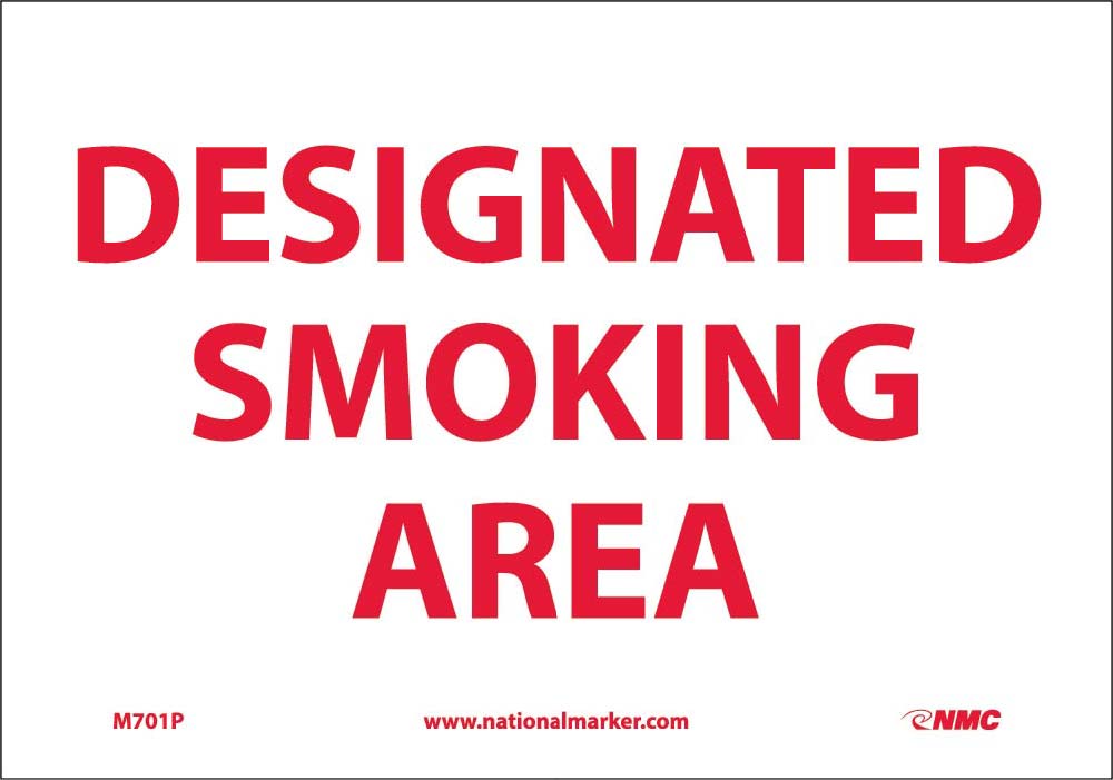 Designated Smoking Area Sign-eSafety Supplies, Inc