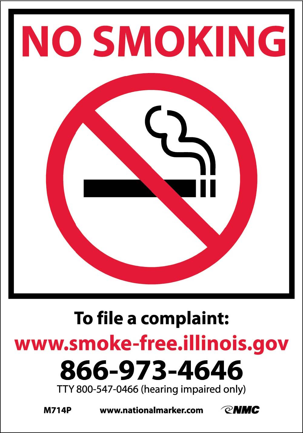 Illinois No Smoking Sign-eSafety Supplies, Inc