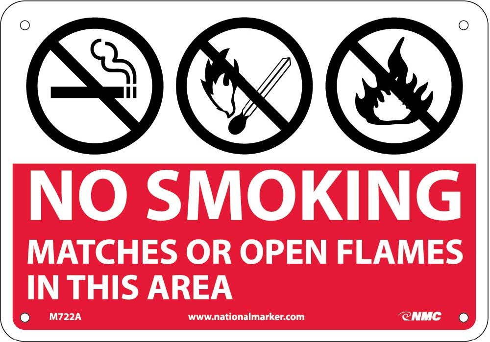 No Smoking Matches Or Open Flames In This Area Sign-eSafety Supplies, Inc