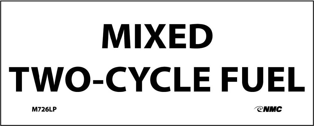 Mixed Two-Cycle Fuel Laminated Label-eSafety Supplies, Inc