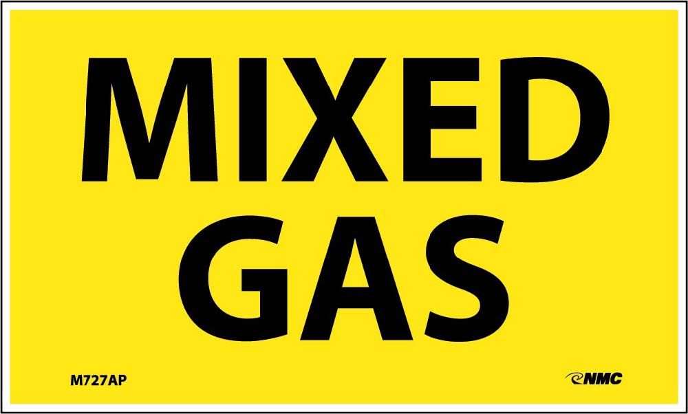 Mixed Gas Laminated Label - 5 Pack-eSafety Supplies, Inc