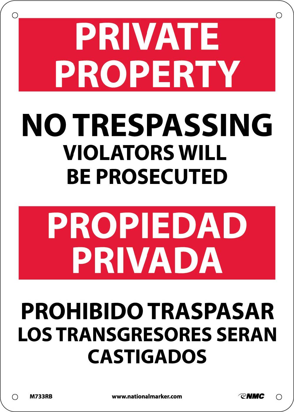 No Trespassing Sign - Bilingual-eSafety Supplies, Inc