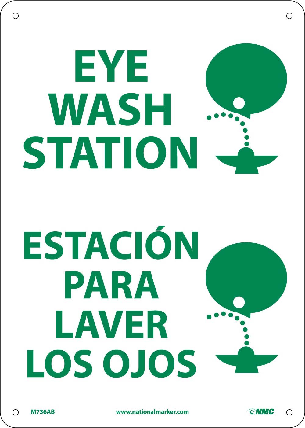 Eye Wash Station Sign - Bilingual-eSafety Supplies, Inc