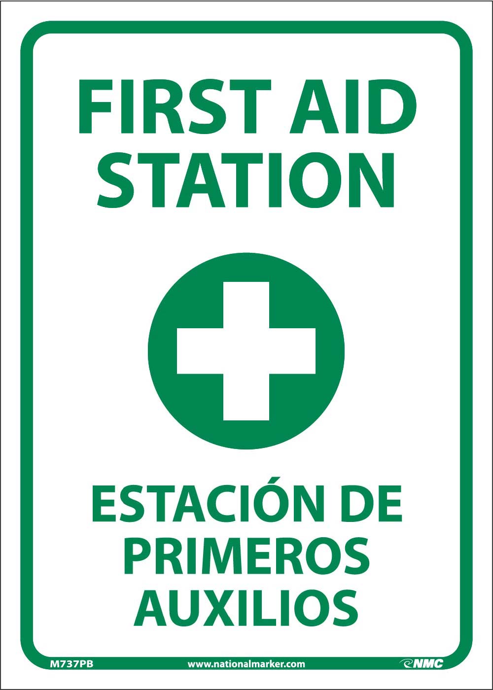 First Aid Station Sign - Bilingual-eSafety Supplies, Inc