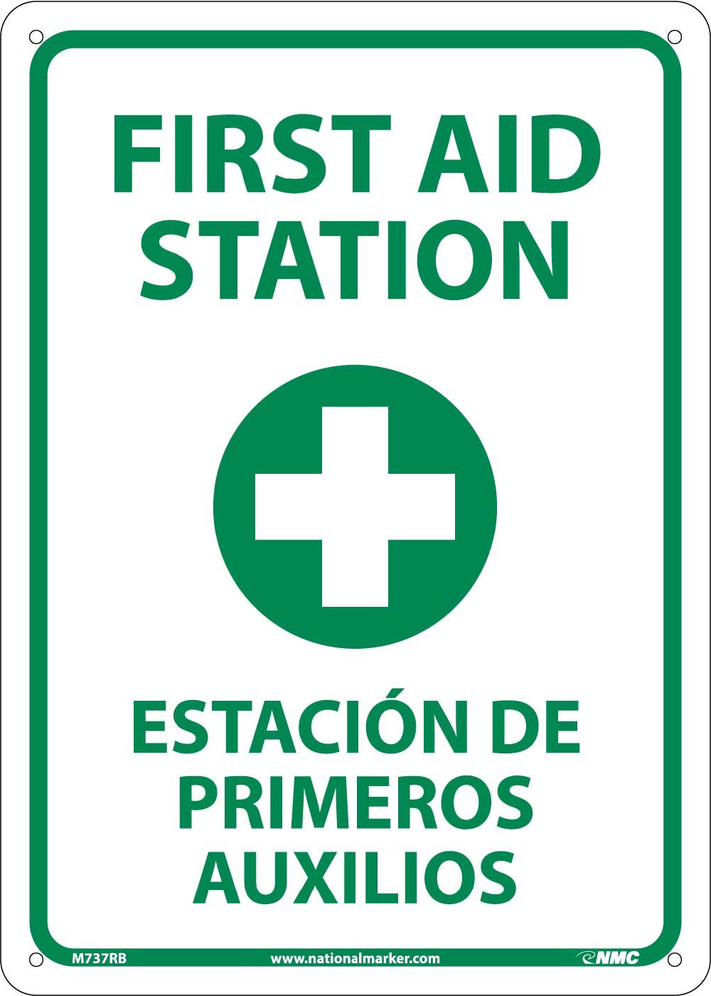 First Aid Station Sign - Bilingual-eSafety Supplies, Inc