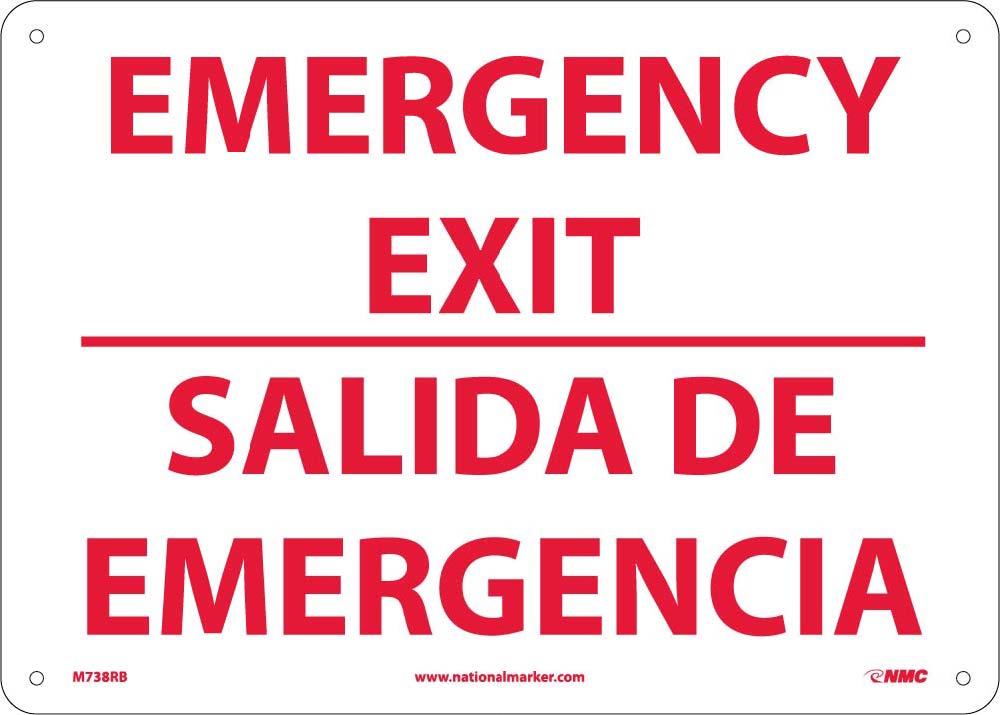 Emergency Exit Sign - Bilingual-eSafety Supplies, Inc